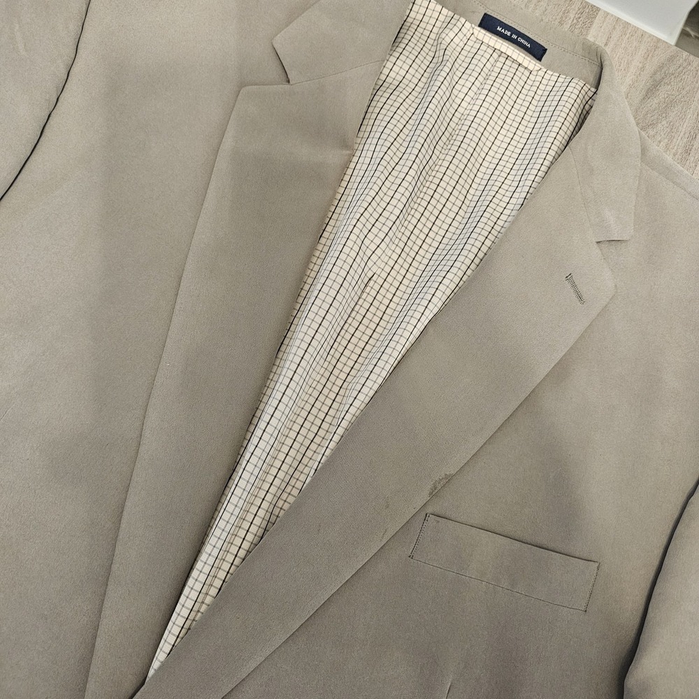 Ralph Ralph Lauren Blazer Mens 54L‎ Gray Coat Jacket Suede Collar